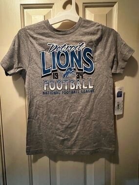 Detroit Lions Gray Graphic Tee- Kids Size Small (6/7)- NWT